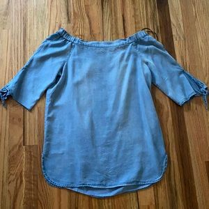 Off the should chambray shirt